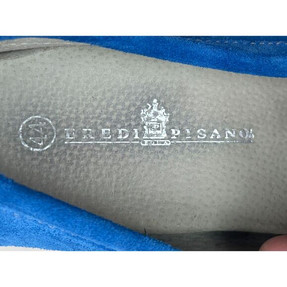 Eredi Pisano Blue Suede Driving Loafer Slip On Shoes   Mens Size EU44 US 11 main image 4